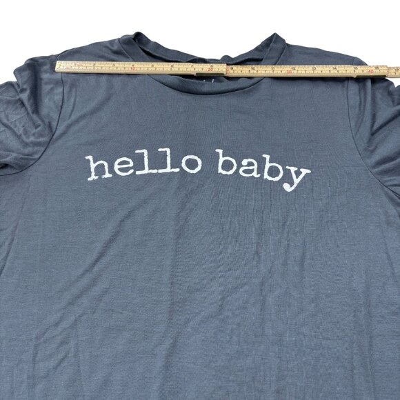Isabel Maternity "Hello Baby" Graphic Tee Shirt Medium Gray - Picture 8 of 10